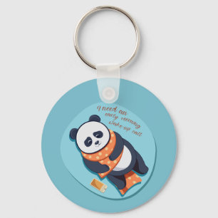 Porte-clés adorable panda besoin appel matinal