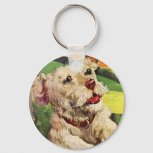 Porte-clés adorable petite illustration de chien de terrier