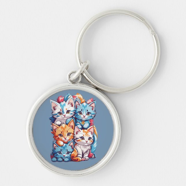 Porte-clés Adorables chatons kawaii mignons (Devant)