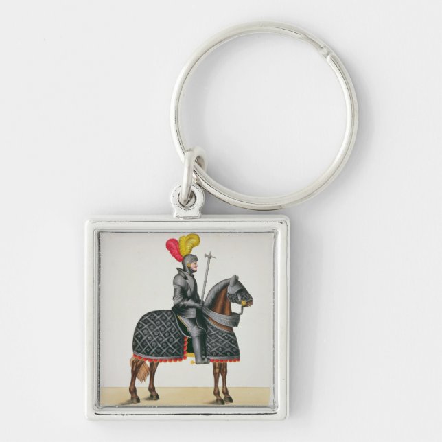 Porte-clés Adoubez dans l'armure sur son cheval, plat 'd'un (Devant)