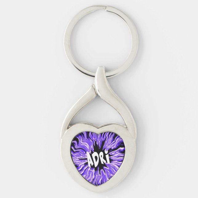 Porte-clés Adri Nom étoile en violet (Devant)