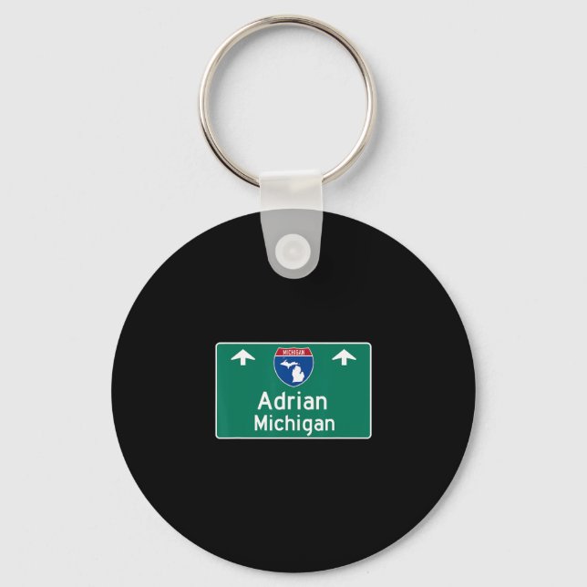 Porte-clés Adrian Michigan Mi Interstate Highway Vacation Sou (Recto)