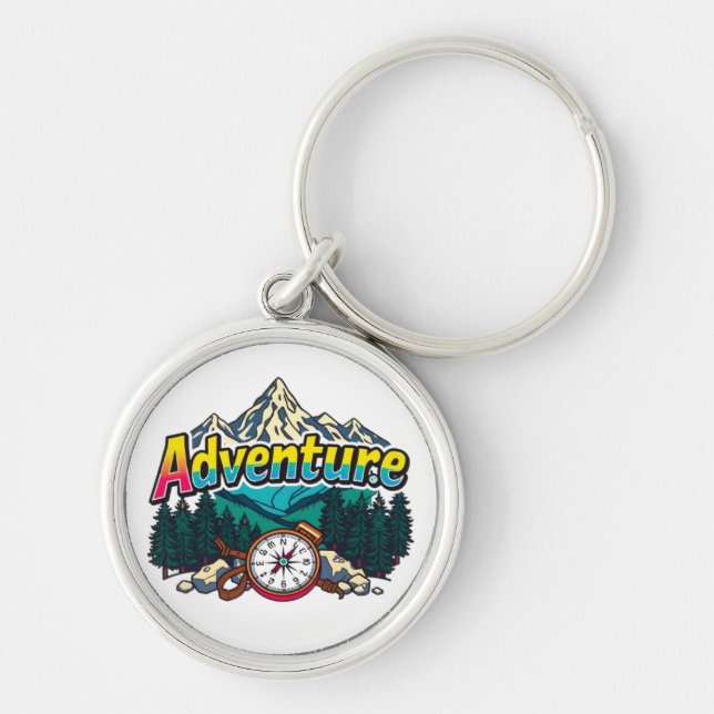 Porte-clés Adventure Mountain – Outdoor Hiking Nature Design  (Devant)