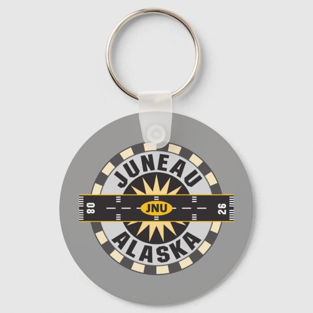 Porte-clés Aéroport Juneau Alaska JNU (Recto)