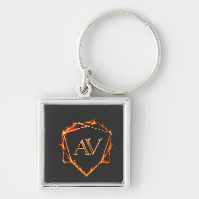 Porte-clés AETHER VANGUARD - Logo Stone Forme Streetwear AV (Devant)