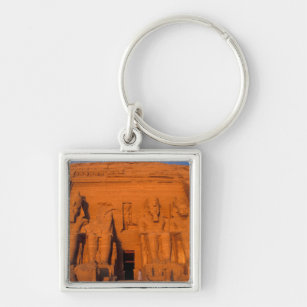 Porte-clés AF, Egypte, Abu Simbel. Façade au coucher du solei