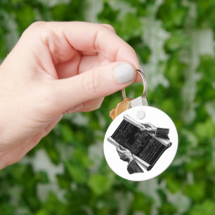 Porte-clés Affaires vintage, mains avec plans architecturaux