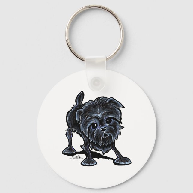 Porte-clés Affenpinscher en jeu (Recto)