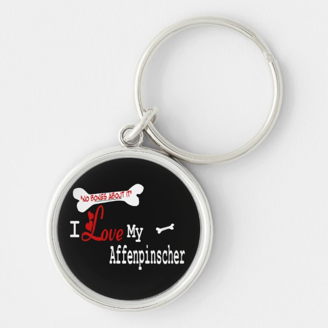Porte-clés Affenpinscher I Love My (Devant)