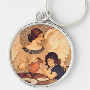 Porte-clés Affiche Antique d'Ange au Chocolat Français : Art