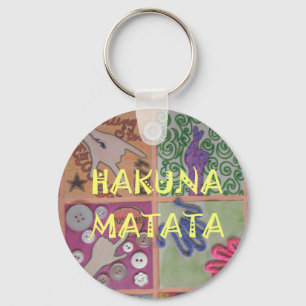 Porte-clés Affiche artistique du signe de la main Hakuna Mata