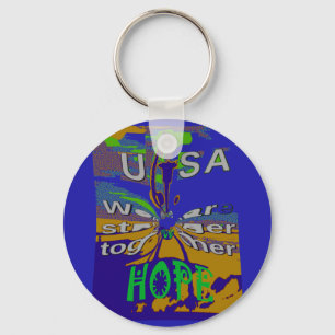Porte-clés Affiche d'art Message d'Espoir USA