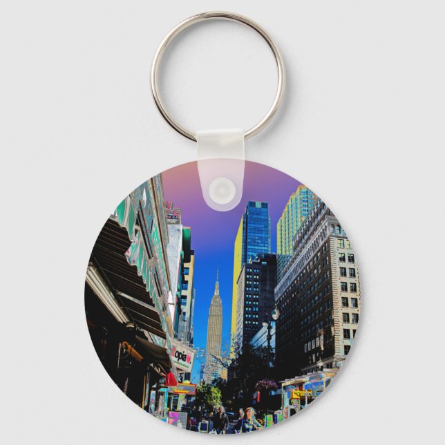 Porte-clés Affiche de l'Empire State Building depuis la 42e r (Recto)