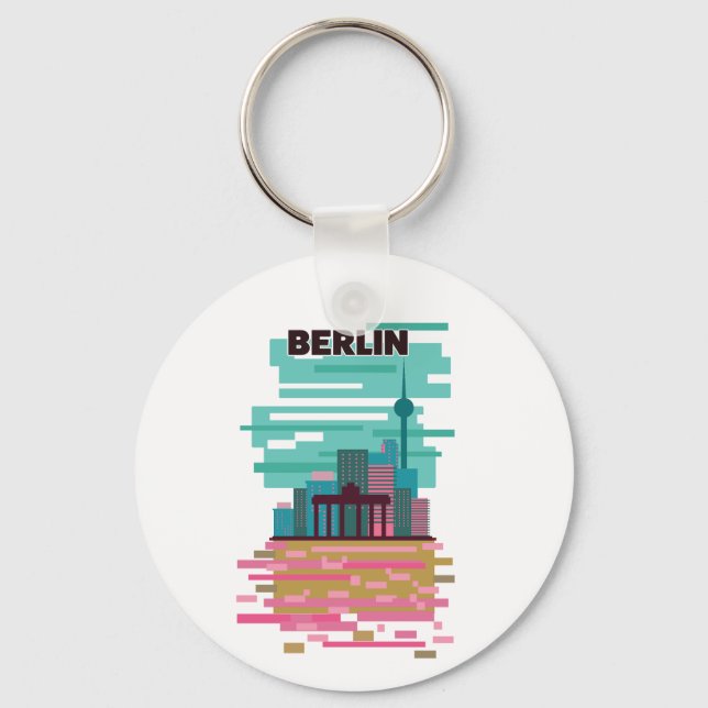Porte-clés Affiche de voyage à Berlin (Recto)