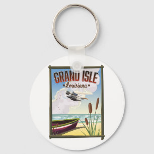 Porte-clés Affiche de voyage de Grand Isle, Louisiane