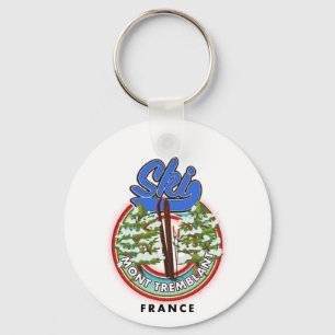 Porte-clés Affiche de voyage de ski Mont Tremblant France