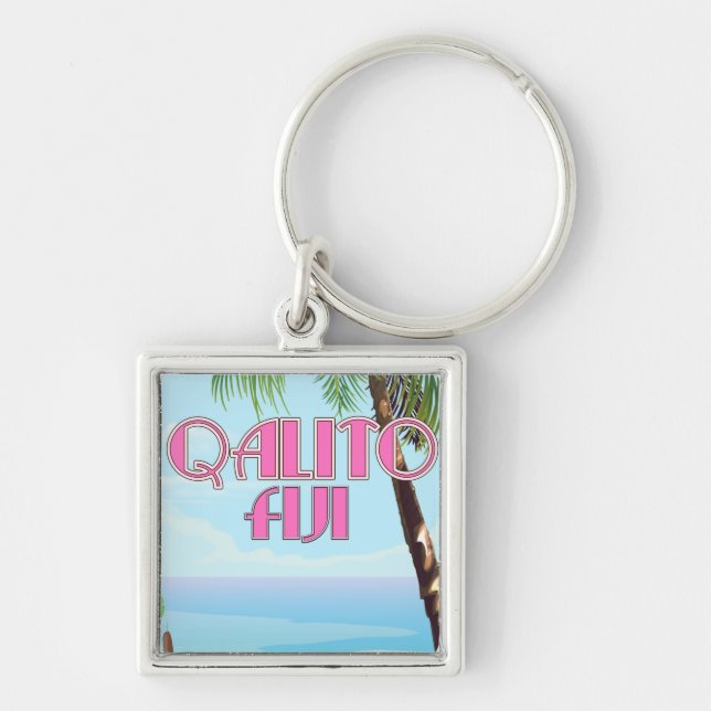 Porte-clés Affiche de voyage Qalito Fiji (Devant)