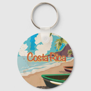 Porte-clés Affiche de voyage vintage Costa Rica