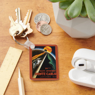 Porte-clés Affiche de voyage vintage pour le Rallye automobil