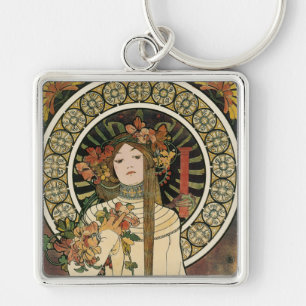Porte-clés Affiche vintage Alfonse Mucha Trappistine Nouveau