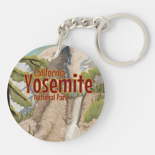 Porte-clés Affiche vintage de Yosemite (Dos)
