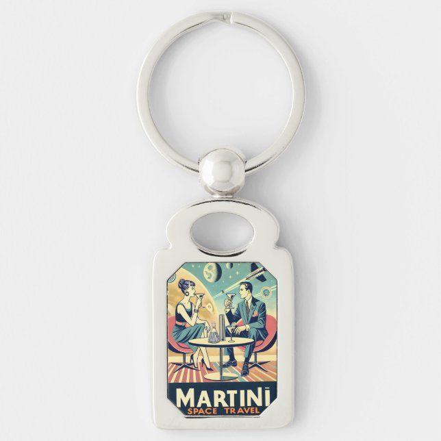 Porte-clés Affiches de voyage spatial Martini Équipage de vol (Devant)