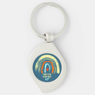 PORTE-CLÉS AFFIRMATION CLASSIQUE QUOTE RETRO BOHO RAINBOW MET