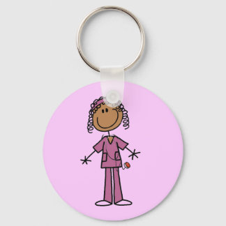 Porte-clés African American Stick Figure Nurse