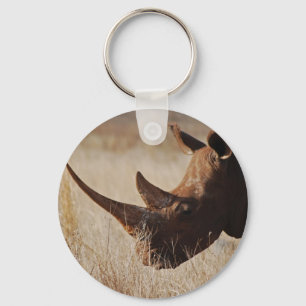 Porte-clés African black rhino with big horns