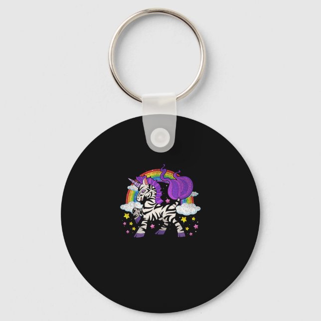 Porte-clés Afrique Animal Rainbow Zebracorn Cute Zebra Imagin (Recto)