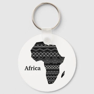 Porte-clés Afrique Continent noir et blanc