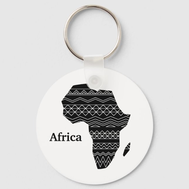 Porte-clés Afrique Continent noir et blanc (Recto)