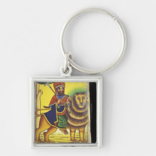 Porte-clés Afrique, Éthiopie. Œuvre d'art représentant le Lio