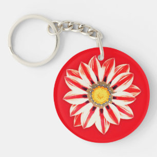Porte-clés Afrique / Gazania - Rouge et blanc rayé