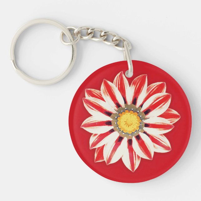 Porte-clés Afrique / Gazania - Rouge et blanc rayé (Devant)