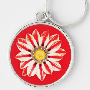 Porte-clés Afrique / Gazania - Rouge et blanc rayé