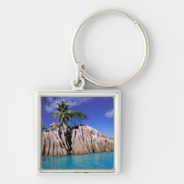Porte-clés Afrique, Seychelles, île de La Digue. Granite (Devant)