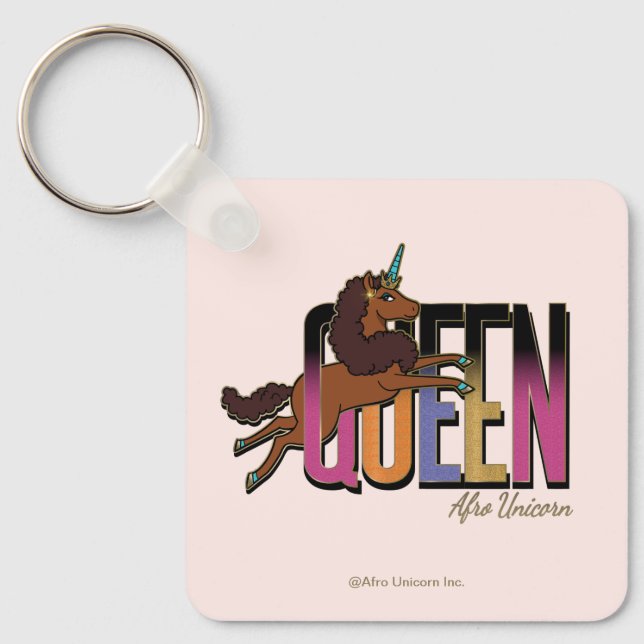 Porte-clés Afro Unicorn Queen Design (Recto)
