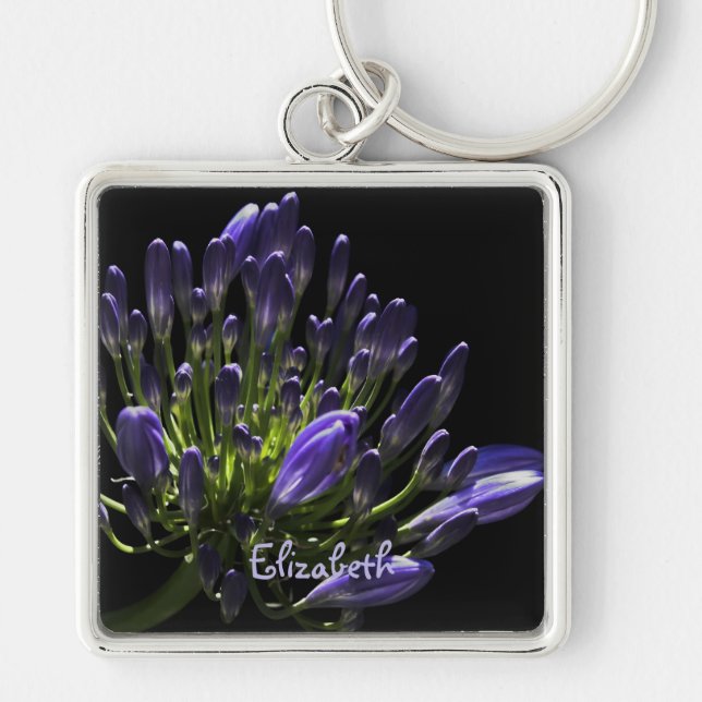 Porte-clés Agapanthus violet à floraison solaire, Lily africa (Devant)