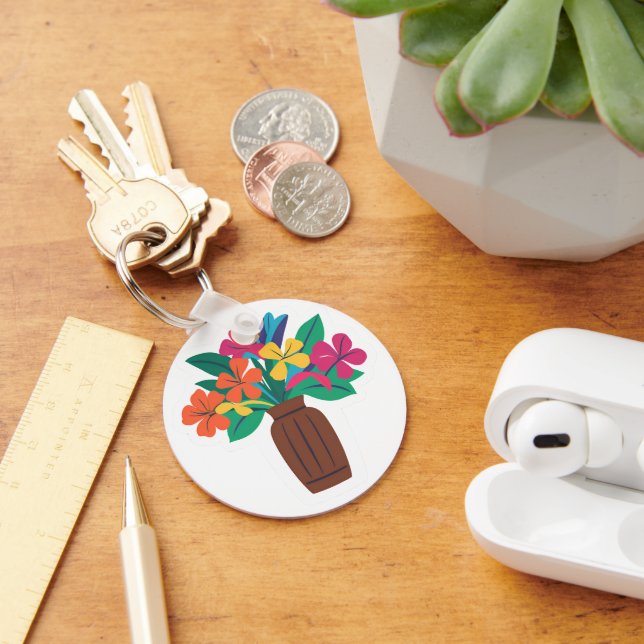 Porte-clés Agencement de fleurs coloré (Bureau)