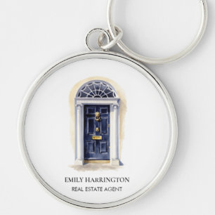 Porte-clés Agent immobilier logo aquarelle porte Navy