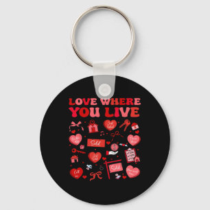 Porte-clés Agent immobilier Love Where You Live Valentine Imm