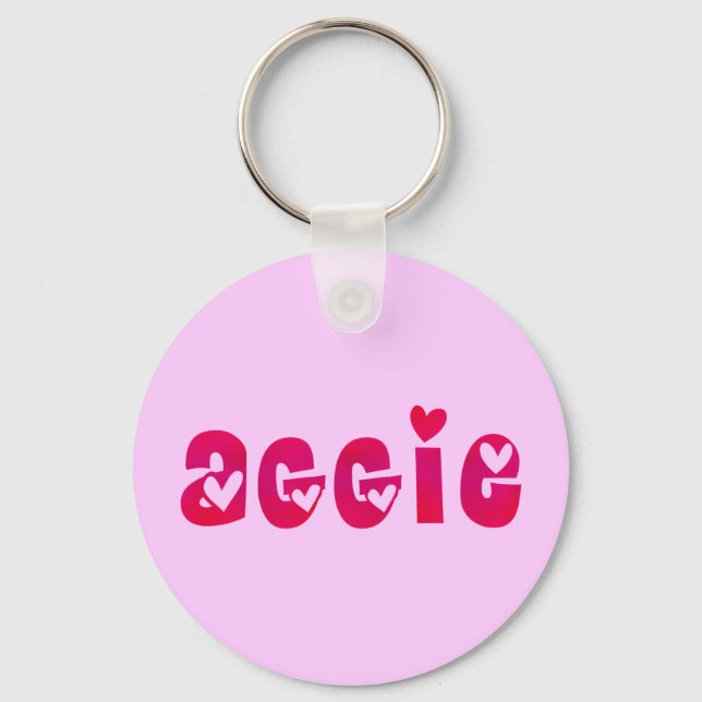 Porte-clés Aggie dans les coeurs (Recto)