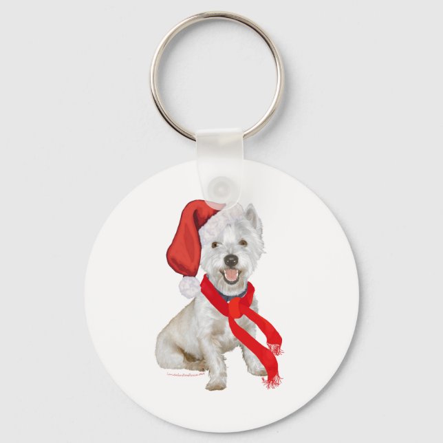 Porte-clés Aide de Père Noël Westie (Recto)