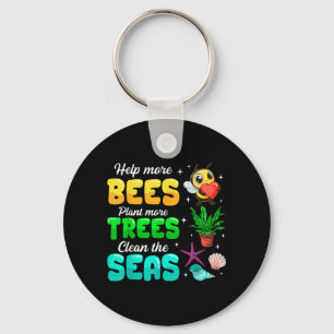 Porte-clés Aider plus d'abeilles planter plus d'arbres nettoy