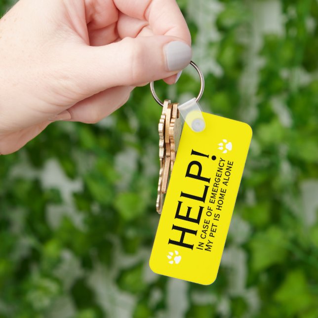 Porte-clés Aidez les animaux domestiques seuls contact d'urge (main)