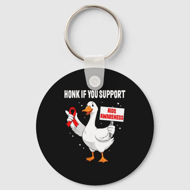 Porte-clés Aids_hiv Awareness Funny Goose World Aids Day Red  (Recto)