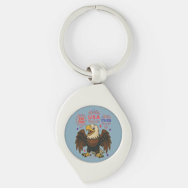Porte-clés Aigle à tête blanche avec feux d'artifice – États- (Devant)