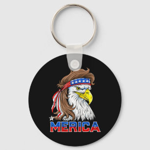 Porte-clés Aigle Américain Mullet 4 Juillet Hommes Femmes Amé