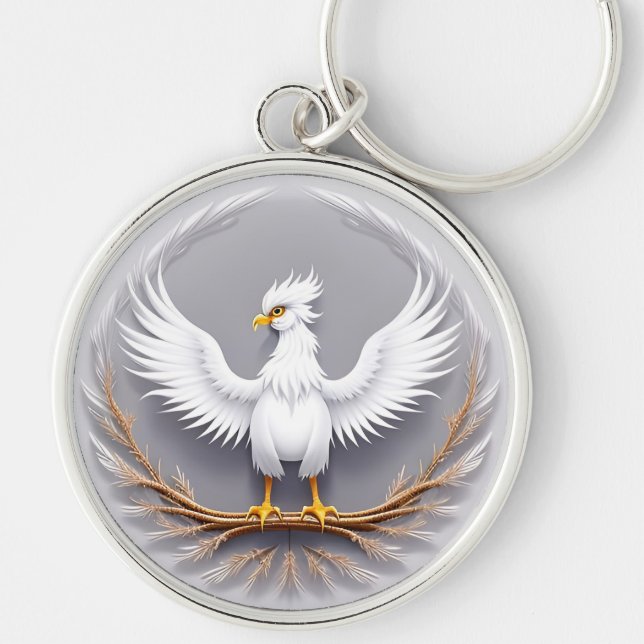 Porte-clés Aigle blanc en vol (Devant)
